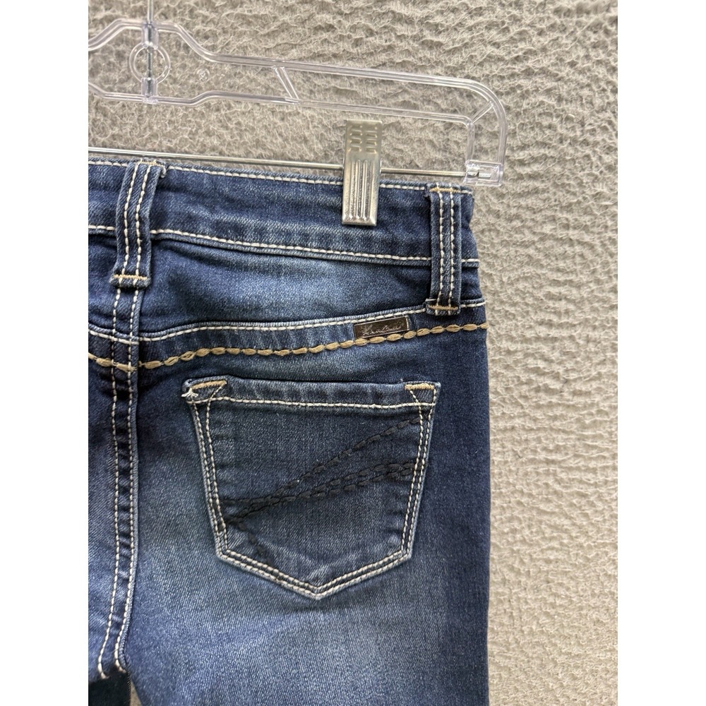 KanCan Jeans Womens 25 Blue Mid Rise Bootcut Stretch Thick Stitch Distressed‎ - Picture 7 of 10